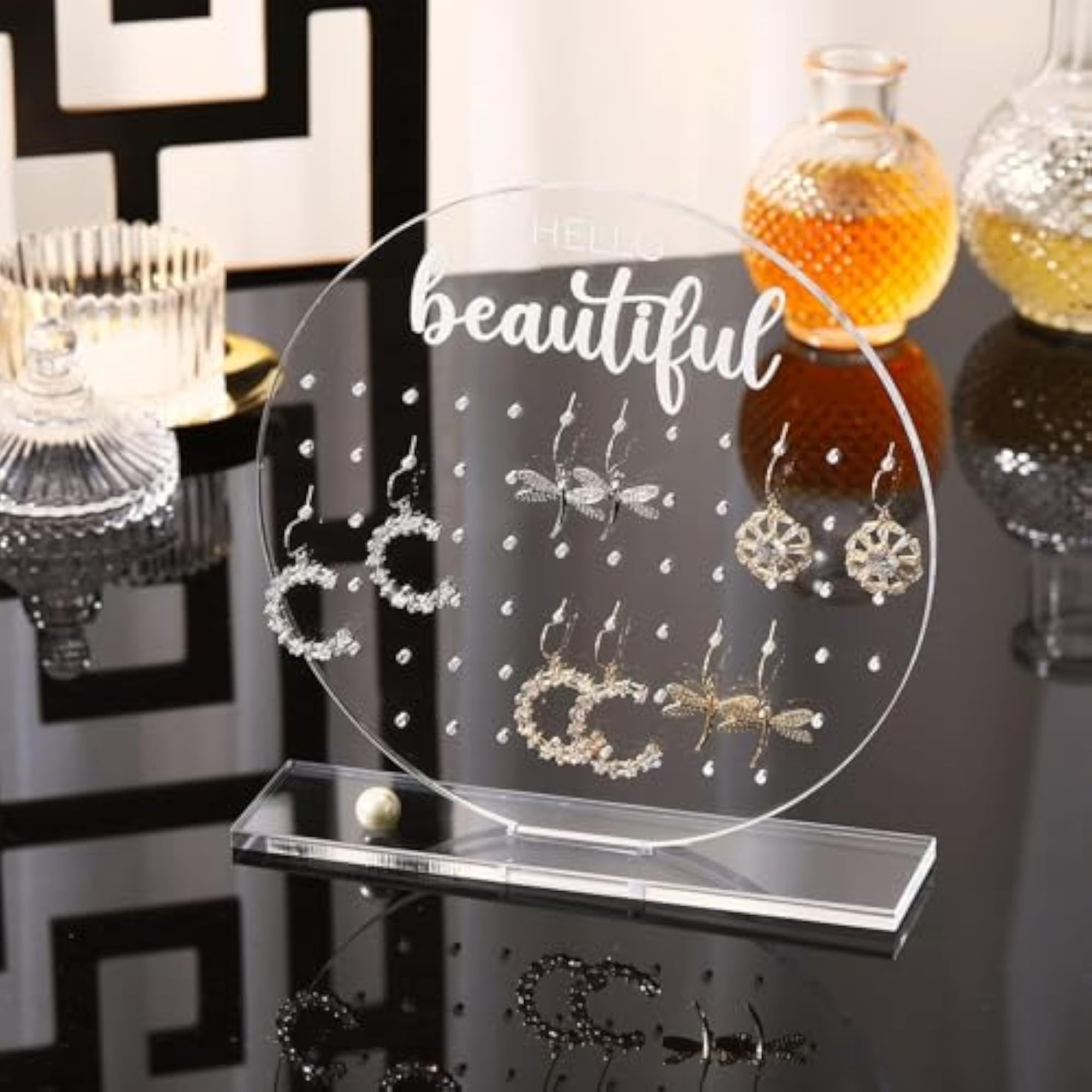 Acrylic Jewellery Display Stand Earring Holder Organizer